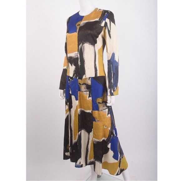 Abstract Print Long Sleeve Mini Dress - Picture 2 of 2